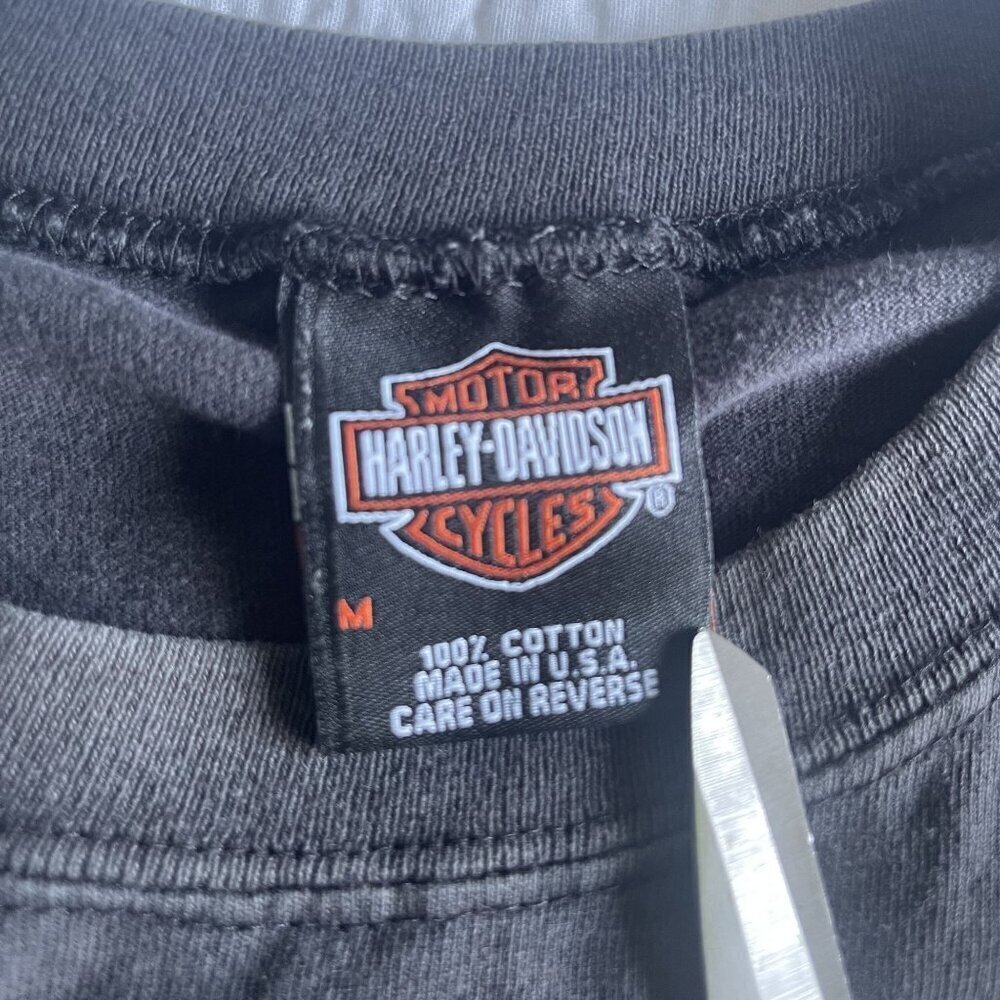 Harley Davidson Mens M Sleeveless Black Tee-Shirt Starved Rock Ottawa Illinois - Picture 7 of 8